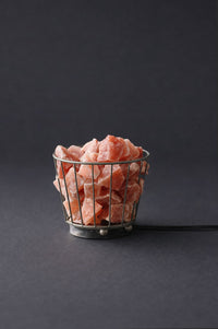 ROCK SALT PINK METAL BASKET SMALL + 30-50G STONE IN 1.5KG PE BAG + ELECTRIC