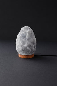 ROCK SALT BLACK LED LAMP WITH WOOD + LED & USB CABLE