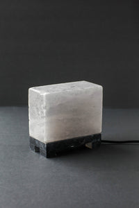 ROCK SALT BLACK TILE LAMP WITH MARBLE STAND 3.5