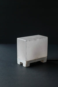 ROCK SALT WHITE TILE LAMP WITH MARBLE STAND 3.5