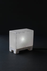 ROCK SALT WHITE TILE LAMP WITH MARBLE STAND 3.5