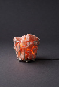 ROCK SALT PINK METAL BASKET SMALL + 30-50G STONE IN 1.5KG PE BAG + ELECTRIC