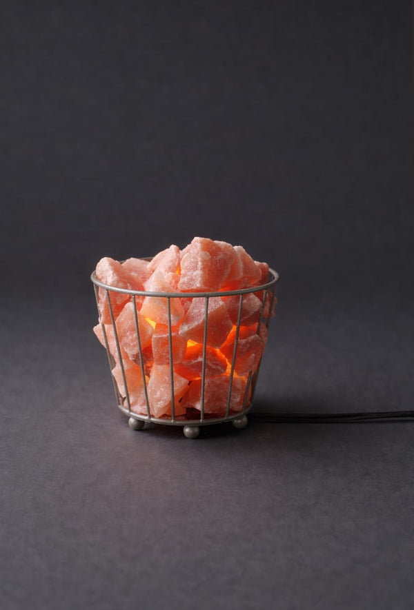 ROCK SALT PINK METAL BASKET SMALL + 30-50G STONE IN 1.5KG PE BAG + ELECTRIC