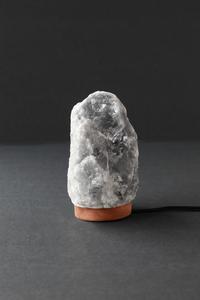 ROCK SALT BLACK LAMP WITH WOOD + ELECTRIC