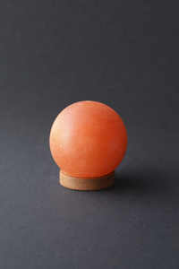 ROCK SALT PINK LAMP BALL PLANET WITH WOOD + ELECTRIC
