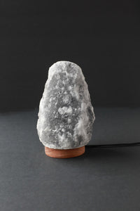 Rock Salt Black Lamp With Wood + Electric | Himalayan Salt Lamp