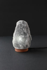 Rock Salt Black Lamp With Wood + Electric | Himalayan Salt Lamp