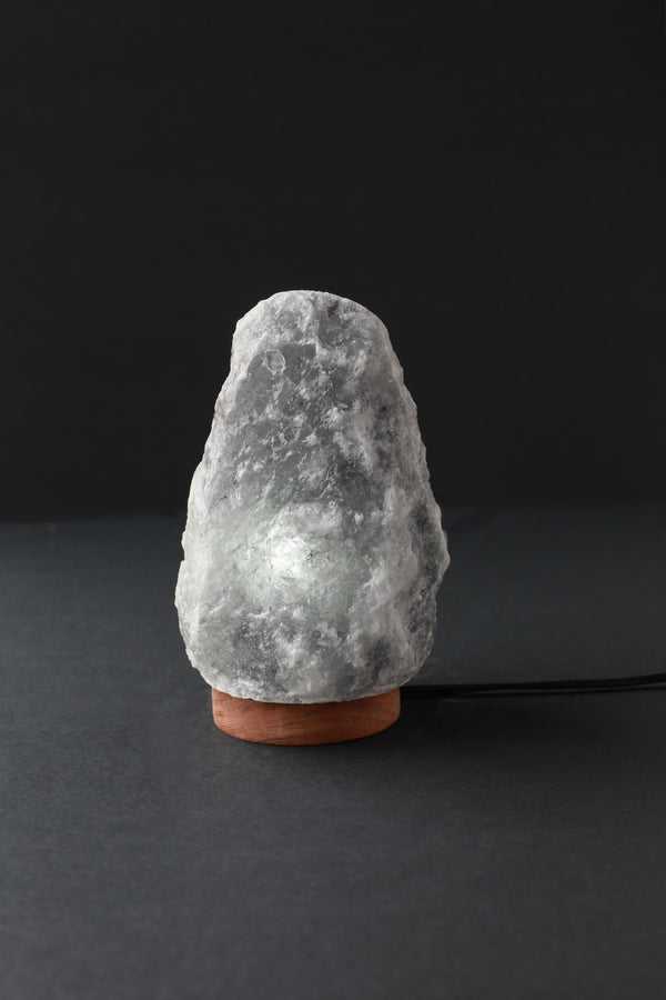 Rock Salt Black Lamp With Wood + Electric | Himalayan Salt Lamp